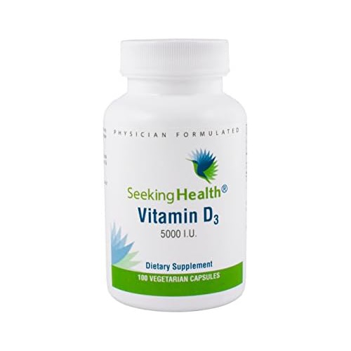  Seeking Health Vitamin D3 5000 IU Pure High-Potency Vitamin D3 Supplement 5000 IU as Cholecalciferol 100 Vegetarian Capsules