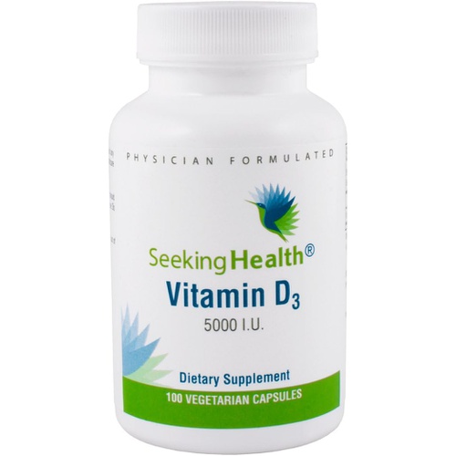  Seeking Health Vitamin D3 5000 IU Pure High-Potency Vitamin D3 Supplement 5000 IU as Cholecalciferol 100 Vegetarian Capsules