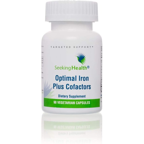  Optimal Iron Plus Cofactors Gentle Iron Supplement as Ferrochel Ferrous Bisglycinate Contains Digestive Enzymes for Optimal Iron Absorption 90 Vegetarian Capsules Seeking Health