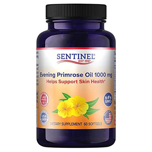  Sentinel Evening Primrose Oil 1000 mg, Healthy Skin Support* Antioxidant* Immune Health*, 60 Softgels