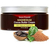 Seven Minerals Natural Magnesium Cream for Pain Calm, Leg Cramps, Sleep & Muscle Soreness. With Moisturizing Organic Cocoa Butter and Vitamin E - No Harmful Ingredients. Our USA Made Creme is Saf