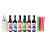 Shave-ice-syrups 12.7oz Snow Cone Syrups (6 Pack W/Cups/Straws)