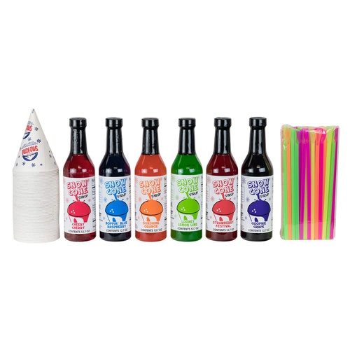  Shave-ice-syrups 12.7oz Snow Cone Syrups (6 Pack W/Cups/Straws)