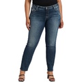 Silver Jeans Co. Plus Size Elyse Mid-Rise Straight Leg Jeans W03403SJL341