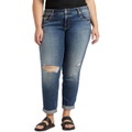 Silver Jeans Co. Plus Size Boyfriend Mid-Rise Slim Leg Jeans W27101EAE308