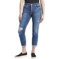 Silver Jeans Co. Boyfriend Mid-Rise Slim Leg Jeans L27344EAE261