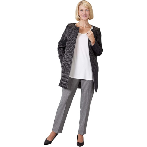  Silverts Plus Size Quilted Reversible Jacket with Detachable Sleeves