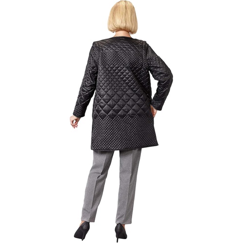  Silverts Plus Size Quilted Reversible Jacket with Detachable Sleeves