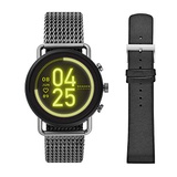 Skagen Touchscreen & Mens 22mm Leather Casual Watch Strap, Black
