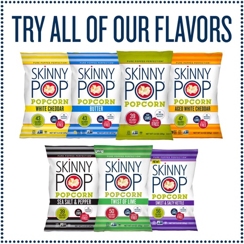  SkinnyPop Sweet & Salty Kettle Popped Popcorn, Gluten-Free, Non-GMO, Healthy Snack, 12 Pack Of 1.9oz Snack Size Bags