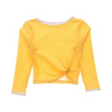 Snapper Rock Marigold Long Sleeve Wrap Crop Top (Little Kids/Big Kids)