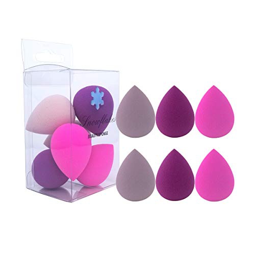  Snowflakes Beauty Sponge Makeup Blender Set - 6 Pcs,Small Multi-Color Blending Makeup Tools for Foundation Powder Concealer Liquid BB and Cream