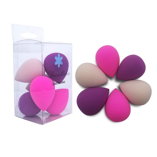  Snowflakes Beauty Sponge Makeup Blender Set - 6 Pcs,Small Multi-Color Blending Makeup Tools for Foundation Powder Concealer Liquid BB and Cream