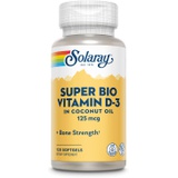 SOLARAY Super Bio Vitamin D-3 in Coconut Oil, Healthy Bone Strength & Immune Support, No Soy, 120 Softgels