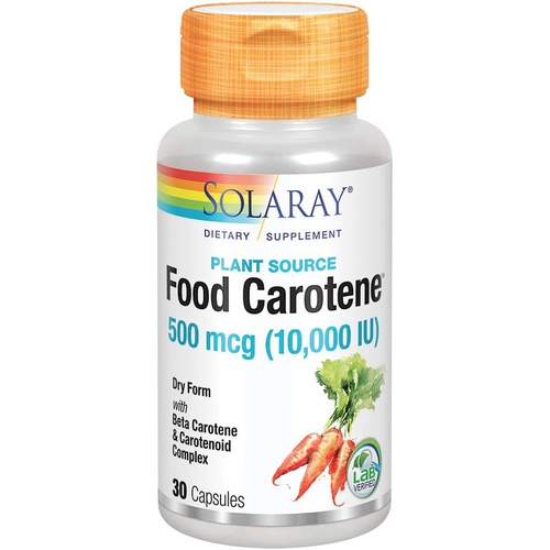  SOLARAY Food Carotene, Dry Vitamin A 10000 IU Healthy Skin, Eyes, Antioxidant & Immune Support 30 Capsules