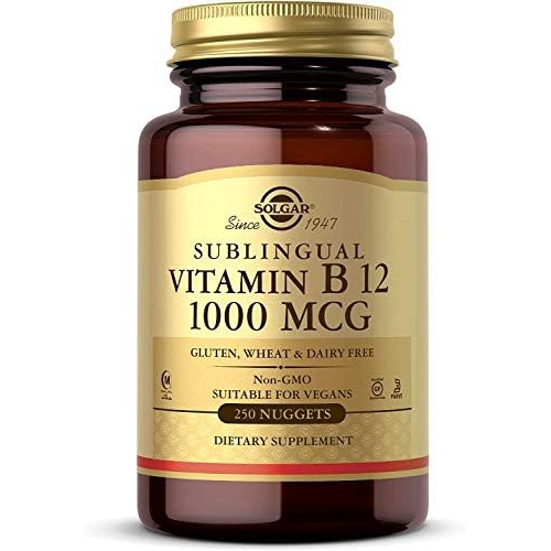  Solgar Vitamin B12 1000 mcg, 250 Nuggets - Supports Production of Energy, Red Blood Cells - Healthy Nervous System - Promotes Cardiovascular Health - Vitamin B - Non-GMO, Gluten Fr