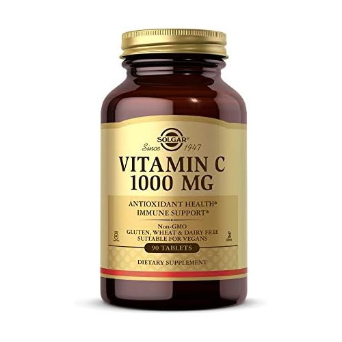  Solgar Vitamin C 1000 mg, 90 Tablets - Antioxidant & Immune Support, Overall Health, Healthy Skin & Joints - Bioflavonoids Supplement - Non-GMO, Vegan, Gluten Free, Kosher - 90 Ser