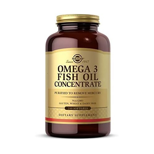  Solgar Omega-3 Fish Oil Concentrate, 240 Softgels - Support for Cardiovascular, Joint & Brain Health - Contains EPA & DHA Fatty Acids - Non GMO, Gluten/ Dairy Free - 120 Servings