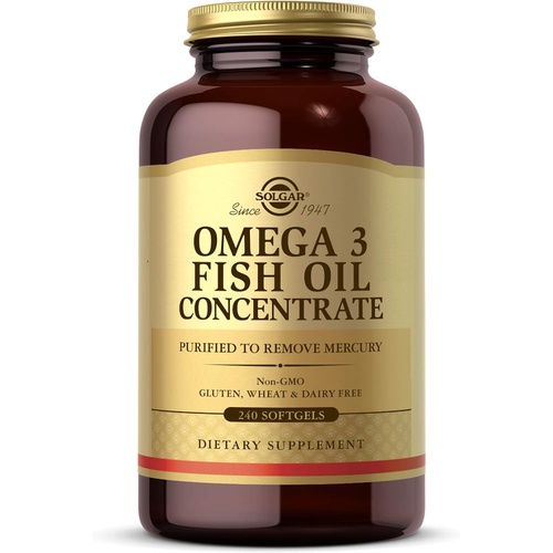  Solgar Omega-3 Fish Oil Concentrate, 240 Softgels - Support for Cardiovascular, Joint & Brain Health - Contains EPA & DHA Fatty Acids - Non GMO, Gluten/ Dairy Free - 120 Servings