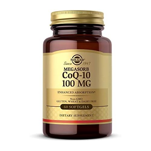  Solgar Megasorb CoQ-10 100 mg, 60 Softgels - Supports Heart Function & Healthy Aging - Coenzyme Q10 Supplement - Enhanced Absorption - Non-GMO, Gluten Free, Dairy Free - 60 Serving