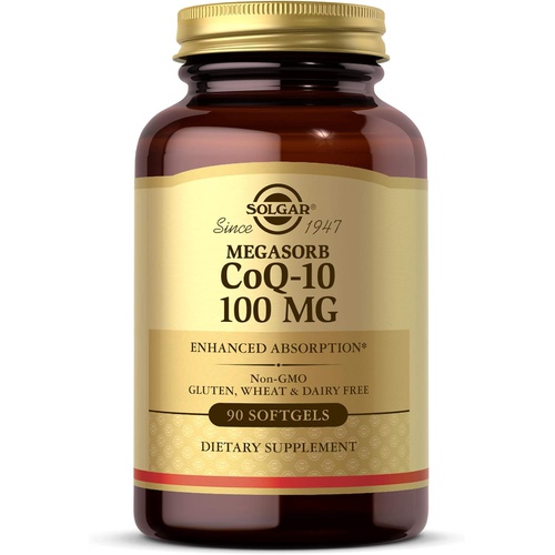  Solgar Megasorb CoQ-10 100 mg, 90 Softgels - Supports Heart Function & Healthy Aging - Coenzyme Q10 Supplement - Enhanced Absorption - Non-GMO, Gluten Free, Dairy Free - 90 Serving