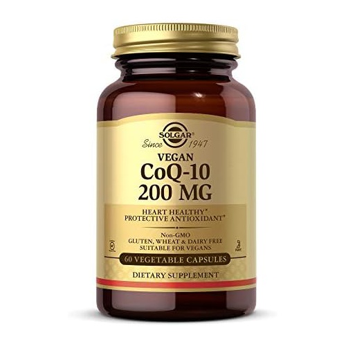  Solgar Vegetarian CoQ-10 200 mg, 60 Vegetable Capsules - Heart Healthy, Protective Antioxidant - Coenzyme Q10 (CoQ-10) Supplement - Vegan, Gluten Free, Dairy Free, Kosher - 60 Serv