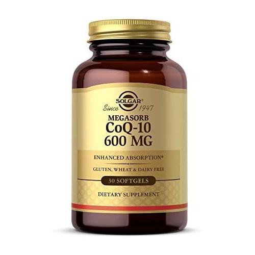  Solgar Megasorb CoQ-10 600 mg, 30 Softgels - Promotes Heart & Nervous System Health - Coenzyme Q10 Supplement - Enhanced Absorption - Gluten Free, Dairy Free - 30 Servings