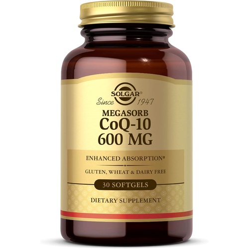  Solgar Megasorb CoQ-10 600 mg, 30 Softgels - Promotes Heart & Nervous System Health - Coenzyme Q10 Supplement - Enhanced Absorption - Gluten Free, Dairy Free - 30 Servings