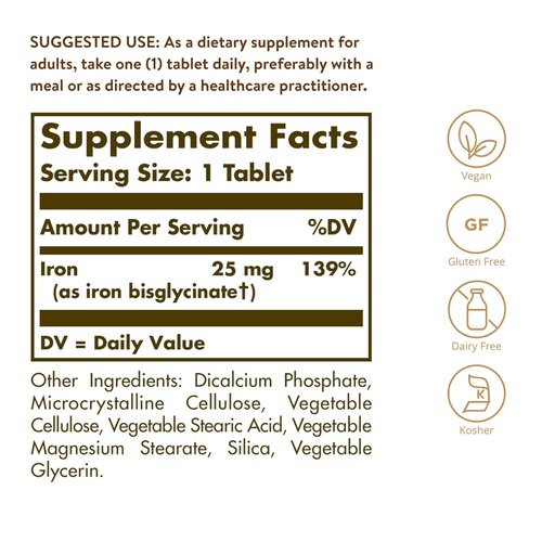  Solgar - Chelated Iron Tablets 100 Count, Promotes red Blood Cell Production & Produces Healthy Energy - 2 Pack