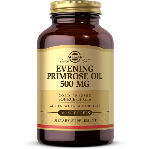  Solgar Evening Primrose Oil 500 mg, 180 Softgels - Promotes Healthy Skin & Cardiovascular Health - Nutritional Support for Women - Gluten Free, Dairy Free - 180 Servings