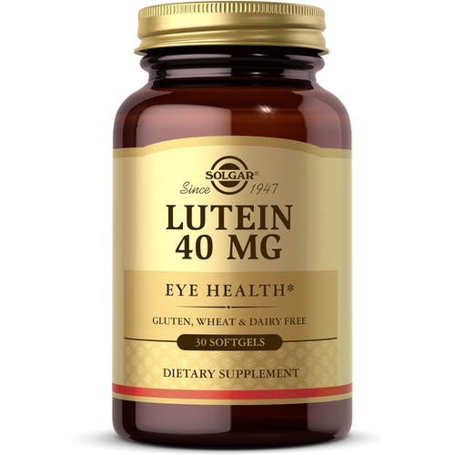  Solgar Lutein 40 mg, 30 Softgels - Supports Eye Health - Helps Filter Out Blue-Light - Contains FloraGLO Lutein - Gluten Free, Dairy Free - 30 Servings