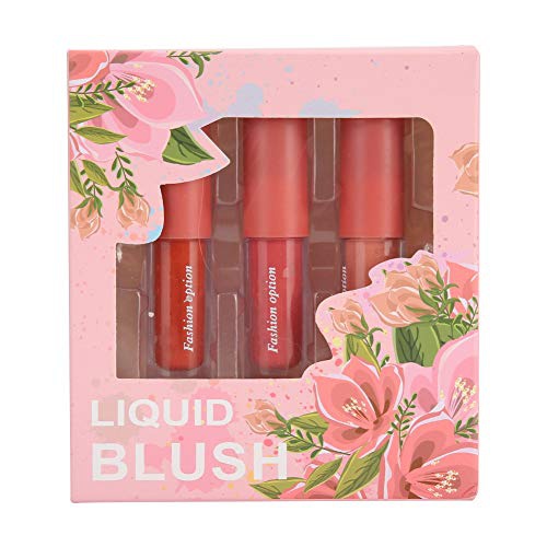  Sonew 3 Colors Liquid Cheek Blusher Set, Face Blush Makeup Natural Blush Effect,Breathable Feel, Sheer Flush Of Color, Natural-Looking, Dewy Finish, Oil-Free Mineral Face Blush