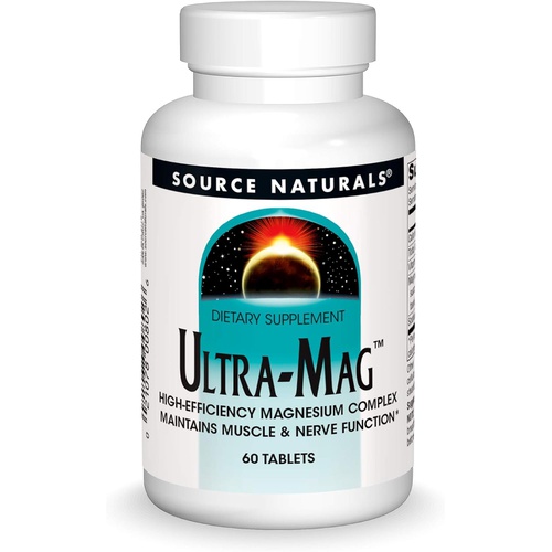  Source Naturals Ultra-Mag High-Efficiency Magnesium Complex - Maintains Muscle & Nerve Function - 120 Tablets