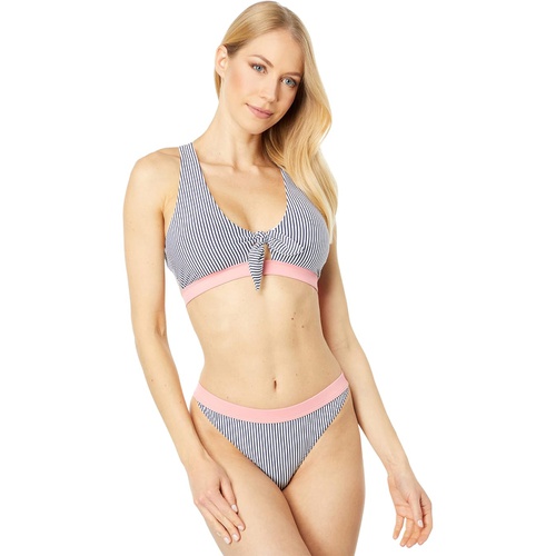  Southern Tide Seersucker Tie Front Bikini Top