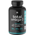 Sports Research Total Omega-3 Fish Oil from Wild Sockeye Salmon, Alaskan Pollock, Antarctic Krill Oil, Astaxanthin + Phospholipids & Wax Esters for Better Absorption 960mg of EPA & DHA Fatty Acids