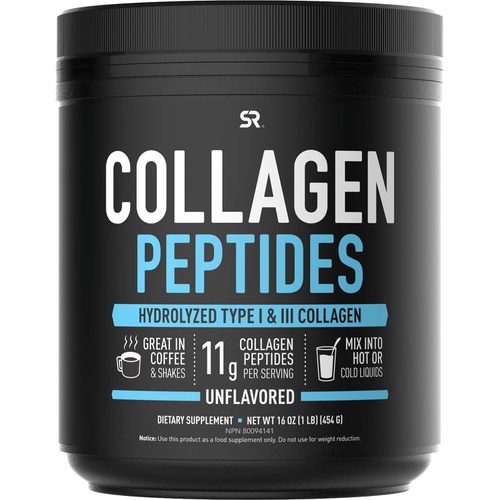  Sports Research Collagen Powder Supplement - Vital for Workout Recovery, Skin, & Nails - Hydrolyzed Protein Peptides - Great Keto Friendly Nutrition for Men & Women - Mix in Drinks