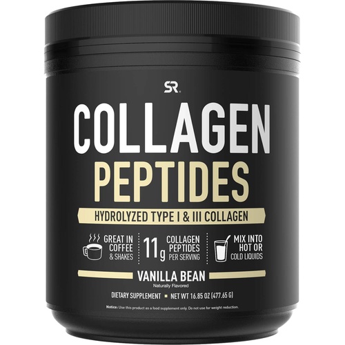  Sports Research Collagen Powder Supplement - Vital for Workout Recovery, Skin, & Nails - Hydrolyzed Protein Peptides - Great Keto Friendly Nutrition for Men & Women - Mix in Drinks