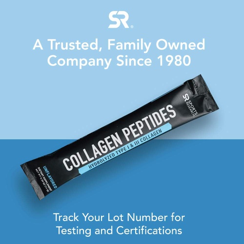  Sports Research Collagen Peptides - Hydrolyzed Type 1 & 3 Collagen Powder Protein Supplement for Healthy Skin, Nails, Bones & Joints - Easy Mixing Vital Nutrients & Proteins, Colla