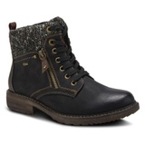 Spring Step Khazera Lace-Up Boot_BLACK FAUX LEATHER