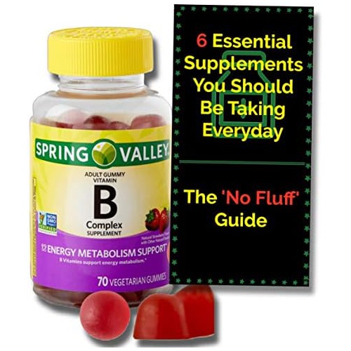  Spring Valley Vitamin B for Adults with Vitamin B6, B12, C, Biotin, Niacin, Folic Acid, Vegan - Vegetarian - Energy, Spring Va