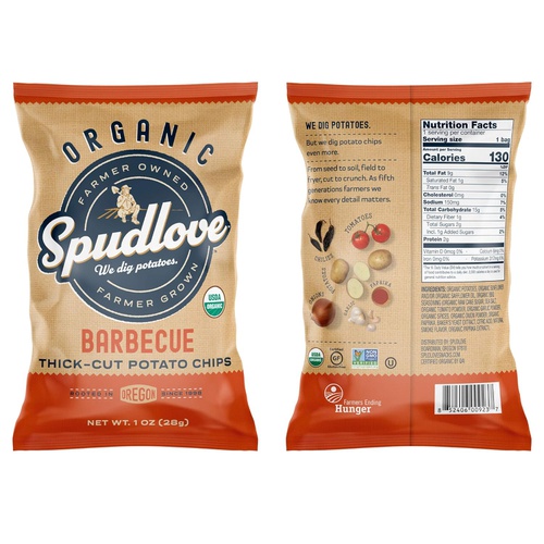  SpudLove Organic Thick-Cut Potato Chips Barbecue, 24 Count (Pack of 24)
