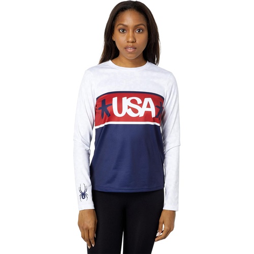  Spyder USA Snow Crew Long Sleeve Top