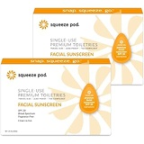 Squeeze Pod Travel Facial Sunscreen - 16 Single Use Pods  Fragrance Free, TSA Approved Travel Size Sunblock Made with Premium Natural Ingredients - Best for Air Travel, Camping, H