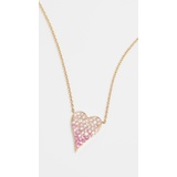 Stephanie Gottlieb 14k Small Pave Ombre Heart Necklace