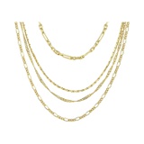 Sterling Forever Simple Layered Chains Necklace