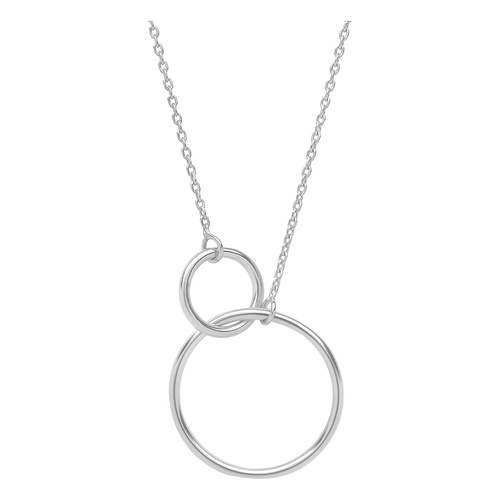  Sterling Forever Sterling Silver Interlocking Open Circle Pendant Necklace