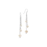 Sterling Forever Mixed Chain Link Pearl Dangle Earrings