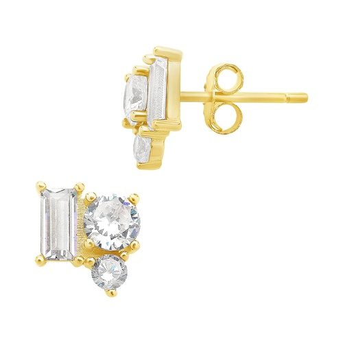  Sterling Forever Sterling Silver CZ Cluster Studs Earrings