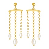 Sterling Forever Chains & Pearls Chandelier Drop Earrings