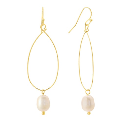  Sterling Forever Teardrop Pearl Dangle Earrings